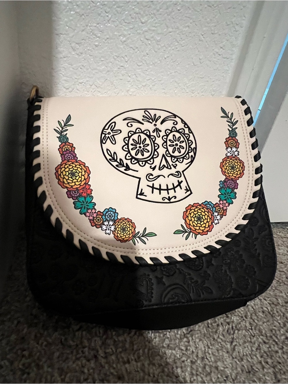 Loungefly Floral Sugar Skull Crossbody Bag COCO